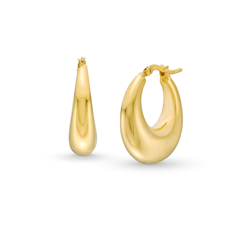 Main Image 1 of Graduated Hoop Earrings in Hollow 14K Gold