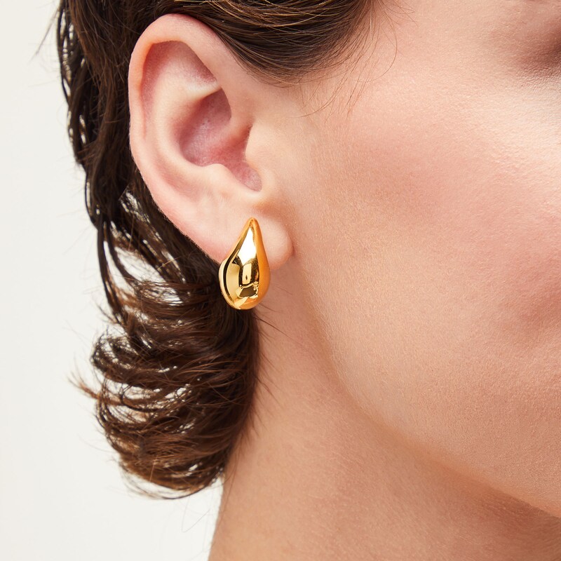 Main Image 2 of Polished Teardrop Stud Earrings in 14K Gold