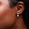 Thumbnail Image 2 of 5.0mm Freshwater Cultured Pearl and White Lab-Created Sapphire Frame Drop Earrings in 10K Gold