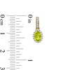 Thumbnail Image 3 of Oval Peridot and White Lab-Created Sapphire Frame Drop Earrings in 10K Gold