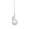 Thumbnail Image 2 of Enchanted Disney Cinderella Oval London Blue Topaz and 1/6 CT. T.W. Diamond Frame Pendant in Sterling Silver - 19”