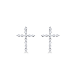 1/10 CT. T.W. Diamond Cross Stud Earrings in 10K Gold