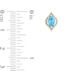 Thumbnail Image 3 of Enchanted Disney Jasmine Oval Swiss Blue Topaz Solitaire Marquise Frame Stud Earrings in Sterling Silver and 10K Gold