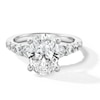 Thumbnail Image 1 of 3-3/4 CT. T.W. Oval Certified Lab-Grown Diamond Graduated Shank Engagement Ring in 14K White Gold (I/SI2)