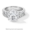 Thumbnail Image 5 of 3-3/4 CT. T.W. Oval Certified Lab-Grown Diamond Graduated Shank Engagement Ring in 14K White Gold (I/SI2)