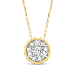 1/4 CT. T.W.  Lab-Grown Multi-Diamond Bezel-Look Necklace in 14K Gold (F/SI2)