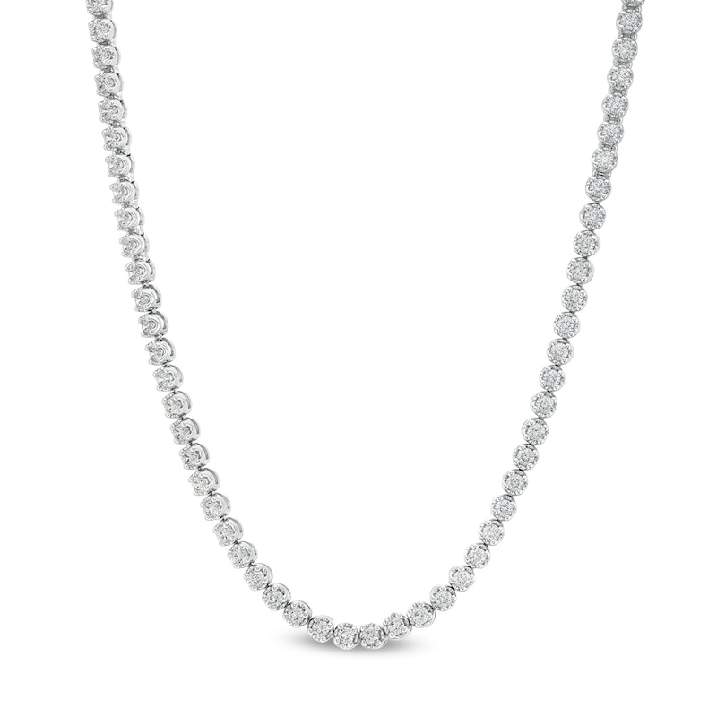 Main Image 1 of 7 CT. T.W. Lab-Grown Diamond Tennis Necklace in 14K White Gold (F/SI2) - 18"