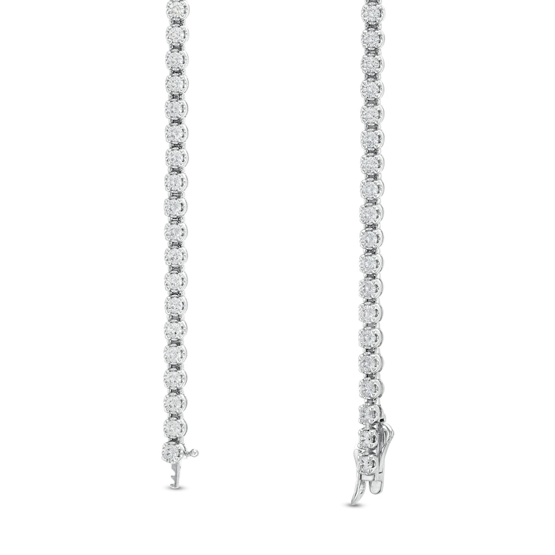Main Image 3 of 7 CT. T.W. Lab-Grown Diamond Tennis Necklace in 14K White Gold (F/SI2) - 18"