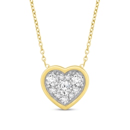 1/4 CT. T.W.  Lab-Grown Multi-Diamond Heart Necklace in 14K Gold (F/SI2)