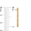 Thumbnail Image 3 of 1/5 CT. T.W. Diamond Linear Bar Trio Drop Earrings in 10K Gold