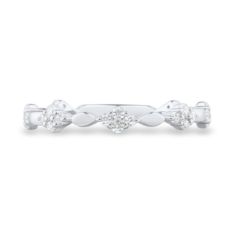 Main Image 2 of 1/4 CT. T.W. Multi-Diamond Alternating Band in 10K White Gold