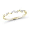 Thumbnail Image 1 of Diamond Accent and Polished Leaves Alternating Band in 10K Gold