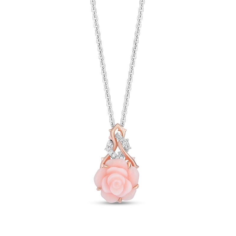 Main Image 1 of Collector’s Edition Enchanted Disney Sleeping Beauty 65th Anniversary Flower Pendant in Sterling Silver and Rose Gold