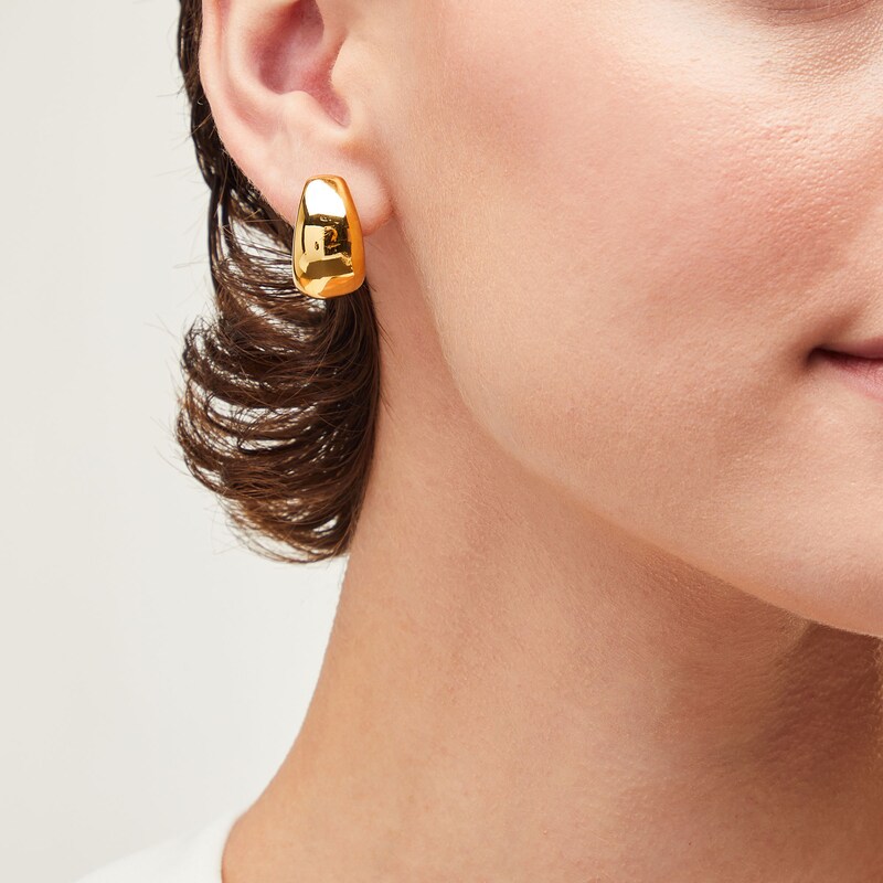 Main Image 2 of 22.24mm J-Hoop Earrings in Hollow 14K Gold