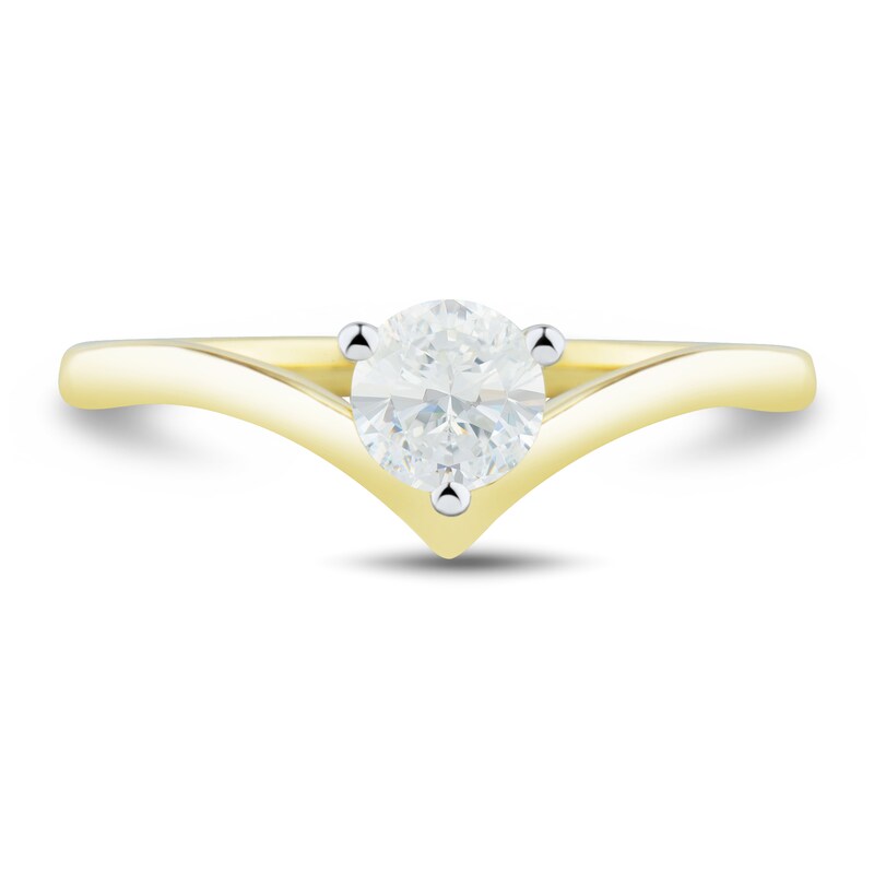 1/2 CT. Diamond Solitaire Chevron Engagement Ring in 14K Gold