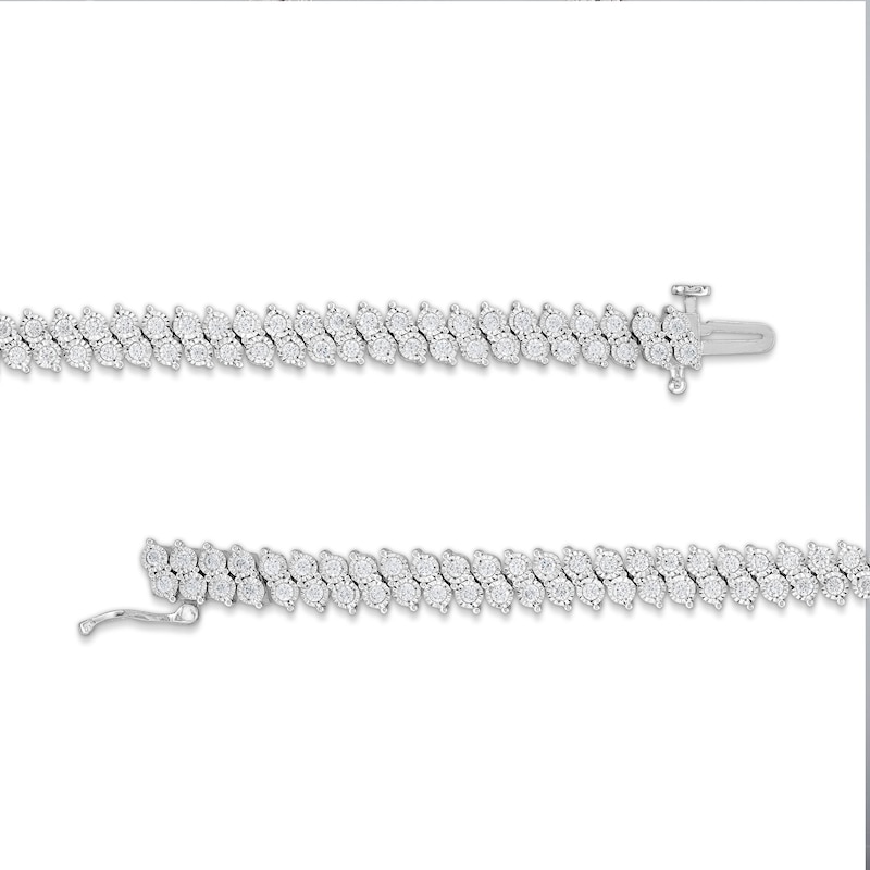 Main Image 3 of 2 CT. T.W. Certified Lab-Grown Diamond Miracle Double Row Bracelet in Sterling Silver (I/I1) - 7.25"