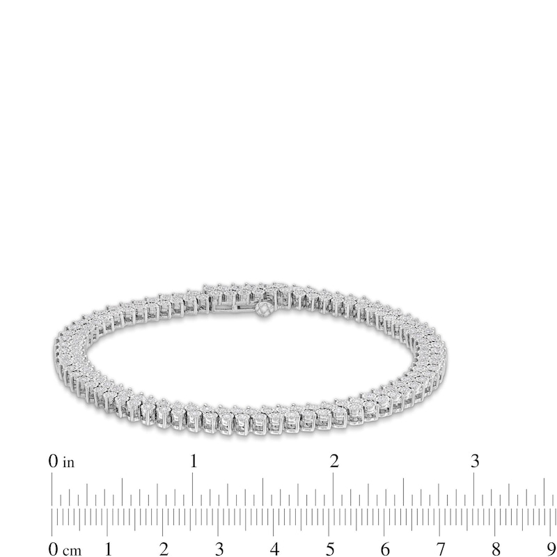 Main Image 4 of 2 CT. T.W. Certified Lab-Grown Diamond Miracle Double Row Bracelet in Sterling Silver (I/I1) - 7.25"