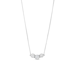 1/2 CT. T.W. Lab-Grown Diamond Three Stone Necklace in 14K White Gold (F/SI2)