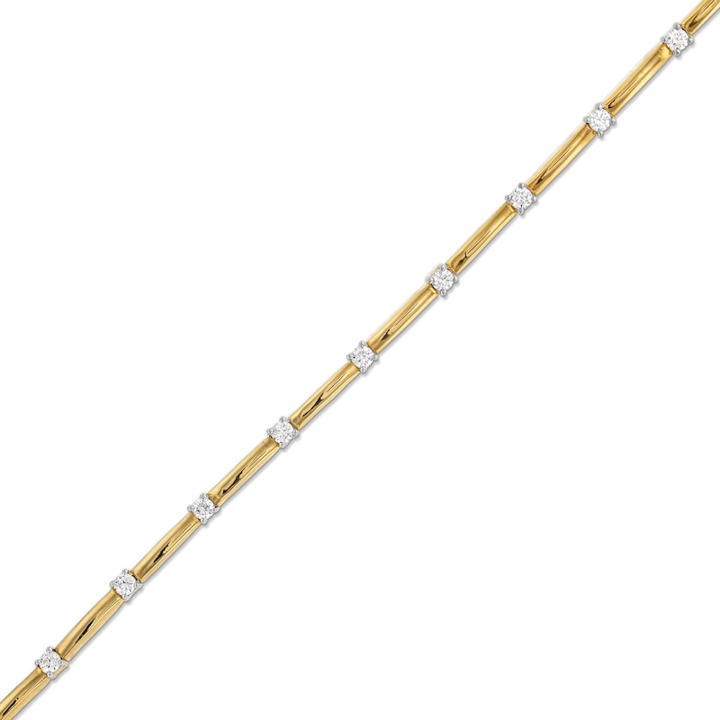 Main Image 1 of 3/4 CT. T.W. Certified Lab-Grown Diamond Station Bar Bracelet in 14K Gold (F/SI2) - 7.25”