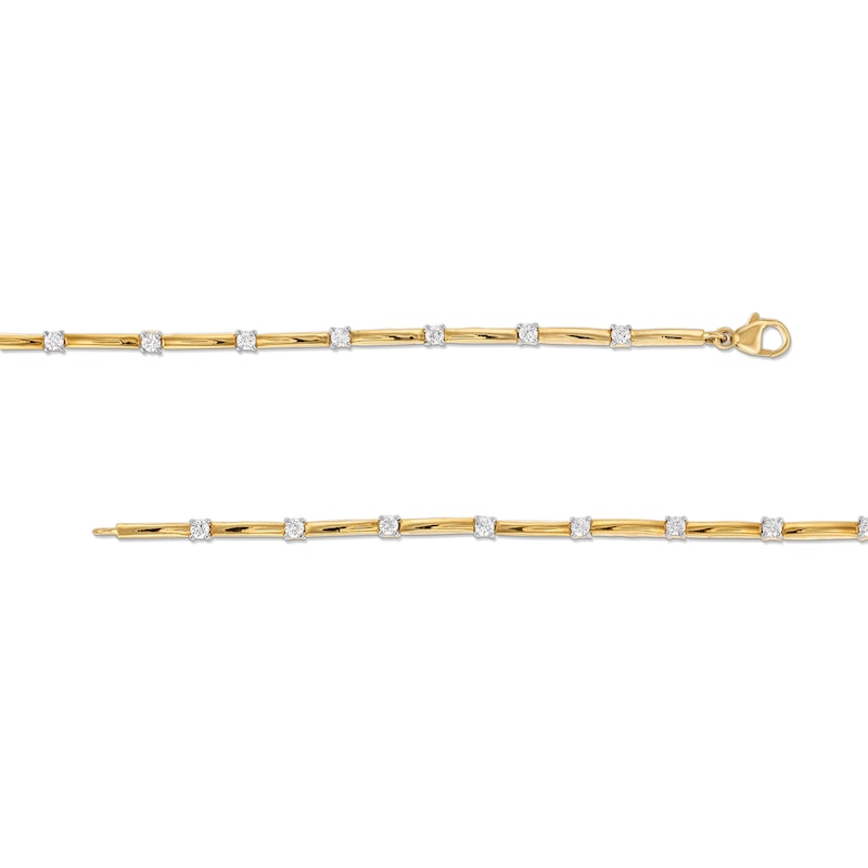 Main Image 3 of 3/4 CT. T.W. Certified Lab-Grown Diamond Station Bar Bracelet in 14K Gold (F/SI2) - 7.25”