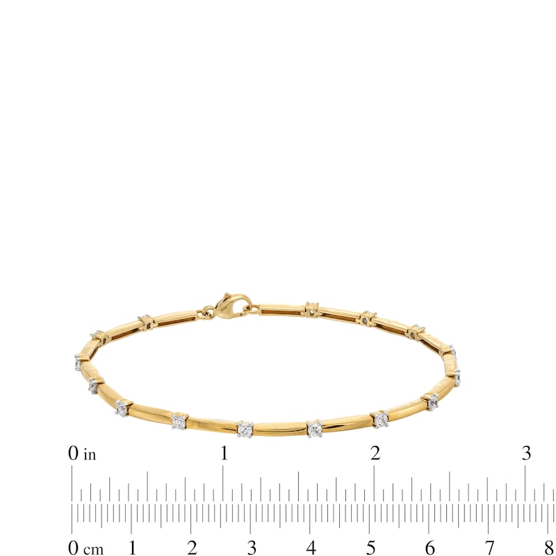 Main Image 4 of 3/4 CT. T.W. Certified Lab-Grown Diamond Station Bar Bracelet in 14K Gold (F/SI2) - 7.25”