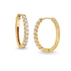 Thumbnail Image 1 of 1 CT. T.W. Diamond Oval Hoop Earrings in 10K Gold