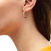 Thumbnail Image 2 of 1 CT. T.W. Diamond Oval Hoop Earrings in 10K Gold