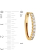 Thumbnail Image 3 of 1 CT. T.W. Diamond Oval Hoop Earrings in 10K Gold