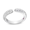 Thumbnail Image 1 of 1/2 CT. T.W. Diamond Pavé and Bubbles Open Shank Ring in 10K White Gold