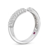 Thumbnail Image 3 of 1/2 CT. T.W. Diamond Pavé and Bubbles Open Shank Ring in 10K White Gold