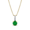 Thumbnail Image 1 of 4.0mm Emerald and Diamond Accent Drop Pendant in 14K Gold