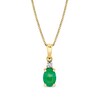 Thumbnail Image 1 of Oval Emerald and Baguette Diamond Accent Pendant in 10K Gold