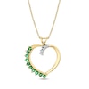 Thumbnail Image 1 of Emerald and Diamond Accent Shadow Heart Pendant in 10K Gold