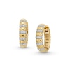 Thumbnail Image 1 of 1/10 CT. T.W. Diamond Alternating Bar Hoop Earrings in 10K Gold
