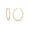 Thumbnail Image 1 of 1/2 CT. T.W. Diamond Hexagon Station Hoop Earrings in 10K Gold