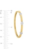 Thumbnail Image 3 of 1/2 CT. T.W. Diamond Hexagon Station Hoop Earrings in 10K Gold
