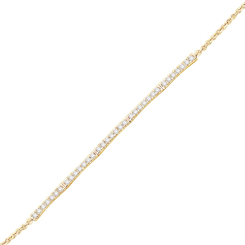 Main Image 1 of 1/2 CT. T.W. Diamond Five Bar Bolo Bracelet in 10K Gold