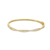 Thumbnail Image 1 of 1/4 CT. T.W. Diamond and Rope-Textured Ribbon Twist Bangle in 10K Gold