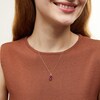 Thumbnail Image 2 of Princess-Cut Lab-Created Ruby with Pink and White Lab-Created Sapphire Stacked Three Stone Pendant in 10K Gold