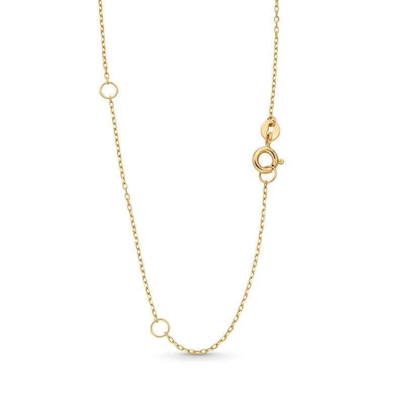 Main Image 3 of Radiant-Cut White Lab-Created Sapphire Sideways Solitaire Necklace in Sterling Silver with 18K Gold Plate - 20"