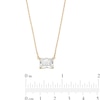 Thumbnail Image 4 of Radiant-Cut White Lab-Created Sapphire Sideways Solitaire Necklace in Sterling Silver with 18K Gold Plate - 20"