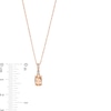 Thumbnail Image 3 of Oval Morganite and 1/20 CT. T.W. Diamond Drop Pendant in 10K Rose Gold