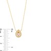Thumbnail Image 3 of Pear-Shaped Morganite and 1/10 CT. T.W. Diamond Open Frame Necklace in 10K Gold