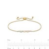 Thumbnail Image 3 of Oval Opal and Swiss Blue Topaz with Diamond Accent Bolo Bracelet in 10K Gold - 9.0"