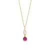 Thumbnail Image 1 of 5.0mm Certified Ruby and Diamond Accent Twist Drop Pendant in 10K Gold