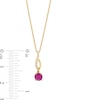 Thumbnail Image 3 of 5.0mm Certified Ruby and Diamond Accent Twist Drop Pendant in 10K Gold
