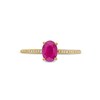 Thumbnail Image 4 of Oval Certified Ruby and 1/15 CT. T.W. Diamond Ring in 10K Gold