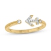 Thumbnail Image 1 of 1/10 CT. T.W. Diamond Anchor Open Ring in Sterling Silver with 14K Gold Plate