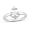 Thumbnail Image 1 of 1/20 CT. T.W. Diamond Anchor Ring in Sterling Silver