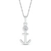 Thumbnail Image 4 of Diamond Accent Navy Wife Anchor Pendant in Sterling Silver - 18”